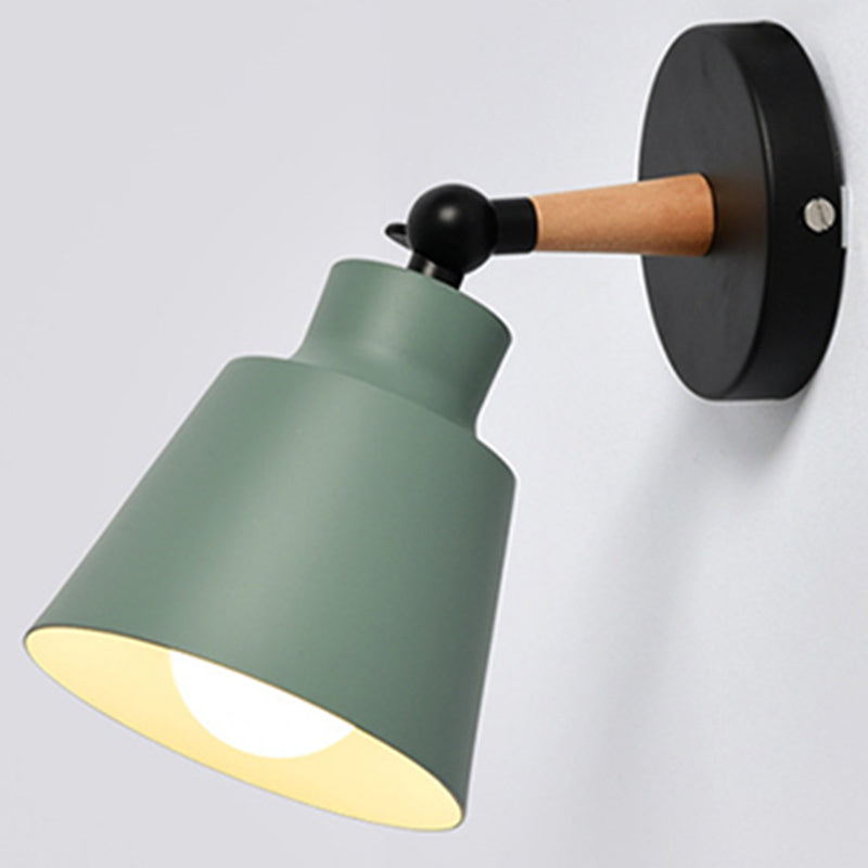 Metal Cone Shaped Sconce Light Fixture Nordic Style Wall Light Fixture for Bedroom