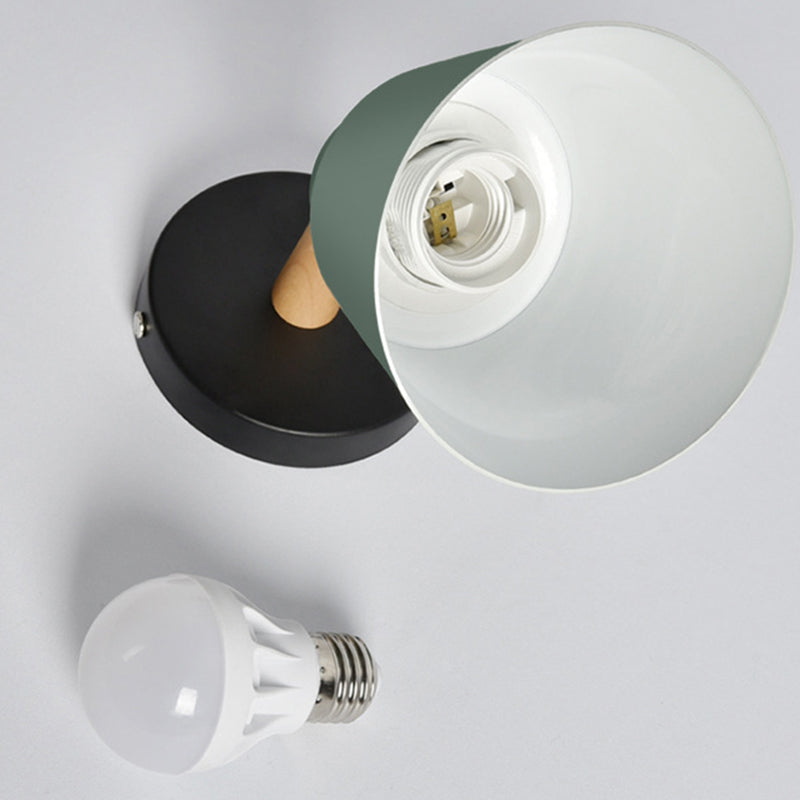 Metal Cone Shaped Sconce Light Fixture Nordic Style Wall Light Fixture for Bedroom