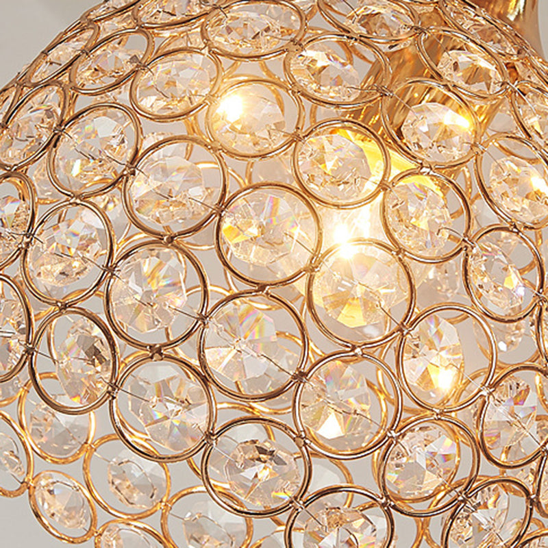 3 lumières Suspension de lumière à la balle Pendant les lumières suspendues en cristal simple moderne pour le chevet