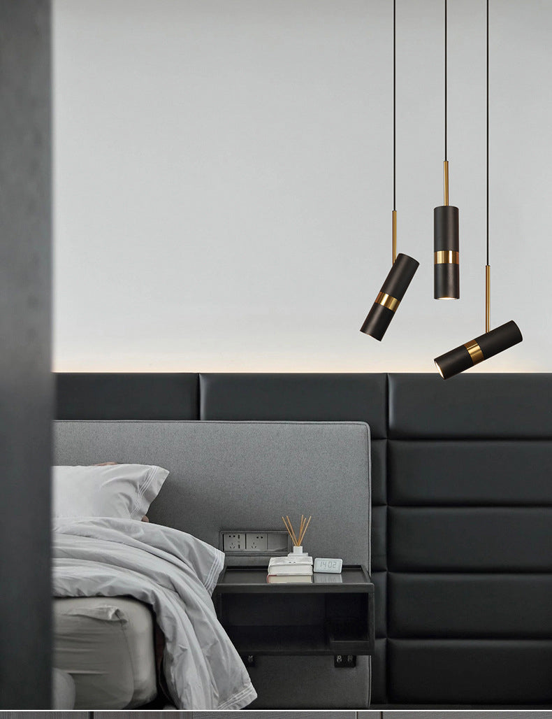 1 Light Cylinder Pendant Lighting Modern Metallic Pendant Ceiling Lights for Restaurant