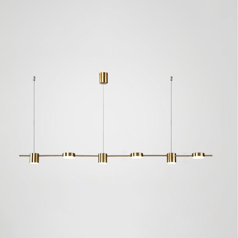 Cylinder Island Lighting Metallic Contemporary Simplicity Pendant Lighting Fixtures for Restaurant