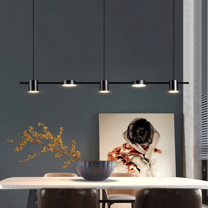 Cylinder Island Lighting Metallic Contemporary Simplicity Pendant Lighting Fixtures for Restaurant