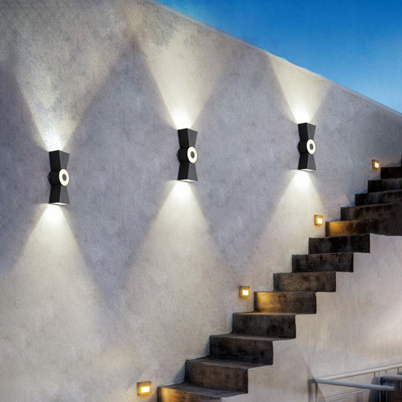 2-Light LED Waterproof Wall Lamp in Modern Creative Style Aluminium Wall Sconce for Exterior Spaces