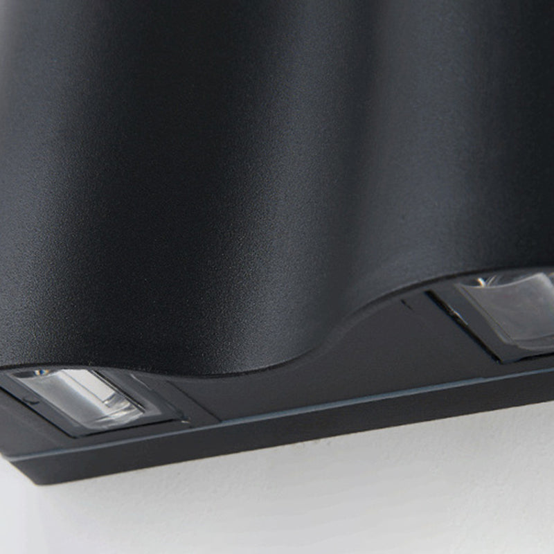 Black Rectangular Outdoor LED Wall Lamp in Modern Creative Style Aluminium Waterproof Wall Sconce
