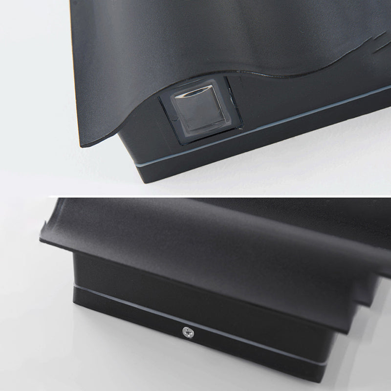 Black Rectangular Outdoor LED Wall Lamp in Modern Creative Style Aluminium Waterproof Wall Sconce