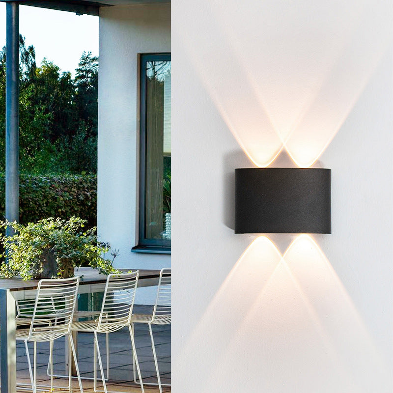 Black Outdoor LED Wall Lamp in Modern Concise Style Aluminium Rectangular Waterproof Wall Sconce