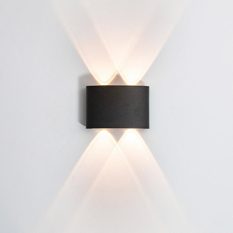 Black Outdoor LED Wall Lamp in Modern Concise Style Aluminium Rectangular Waterproof Wall Sconce