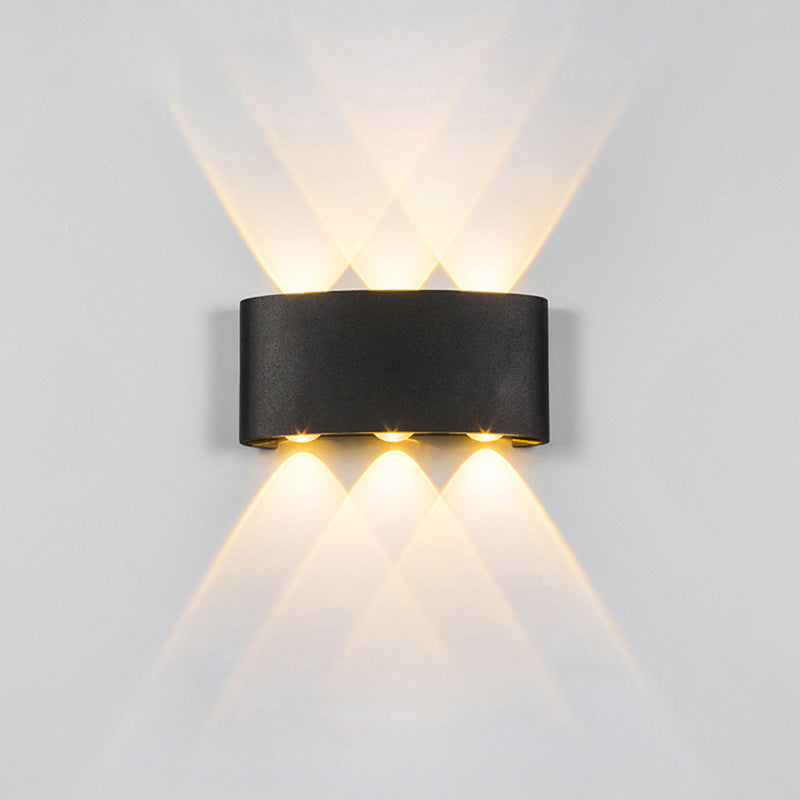 Black Outdoor LED Wall Lamp in Modern Concise Style Aluminium Rectangular Waterproof Wall Sconce