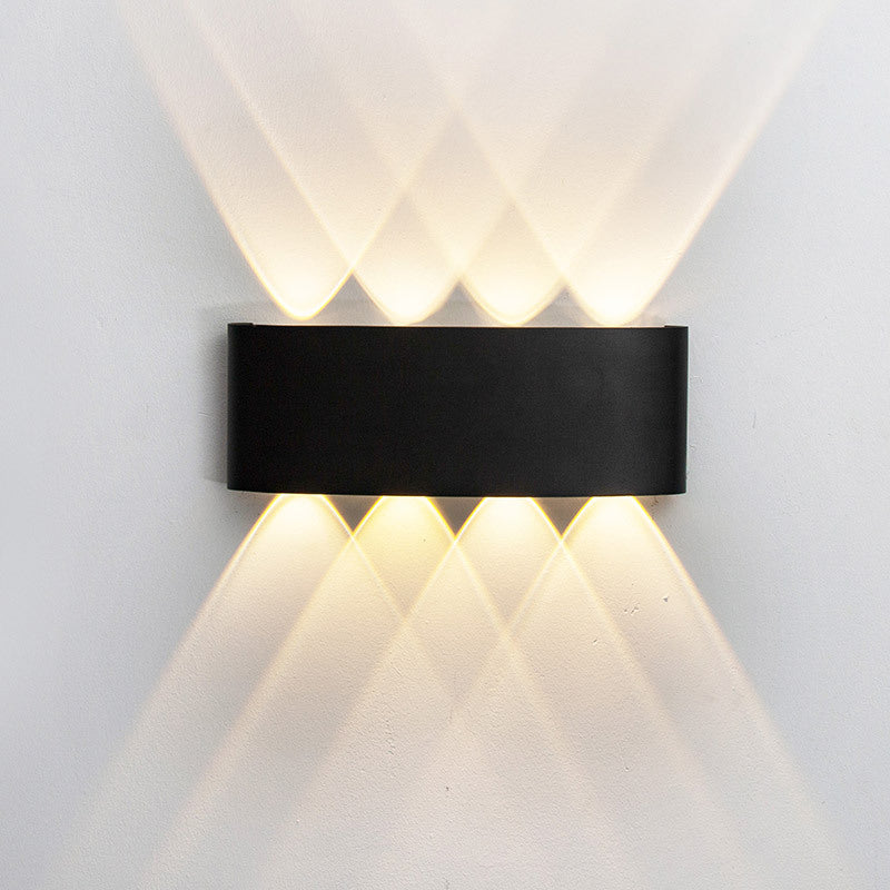 Black Outdoor LED Wall Lamp in Modern Concise Style Aluminium Rectangular Waterproof Wall Sconce