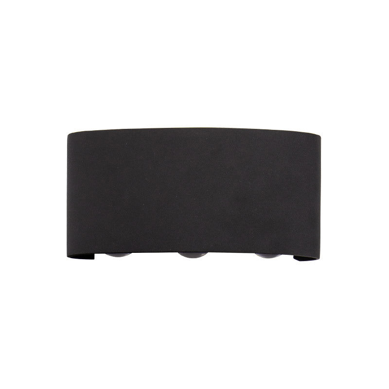Black Outdoor LED Wall Lamp in Modern Concise Style Aluminium Rectangular Waterproof Wall Sconce