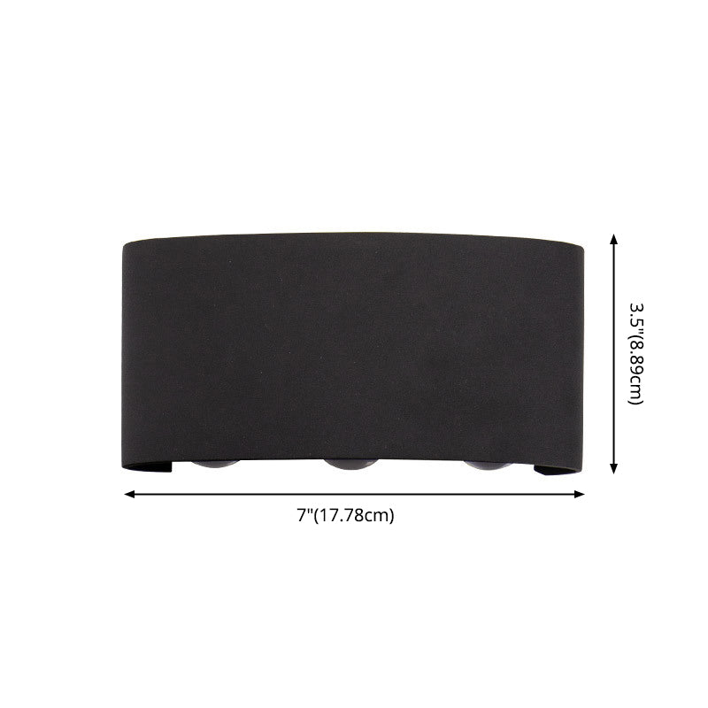 Black Outdoor LED Wall Lamp in Modern Concise Style Aluminium Rectangular Waterproof Wall Sconce