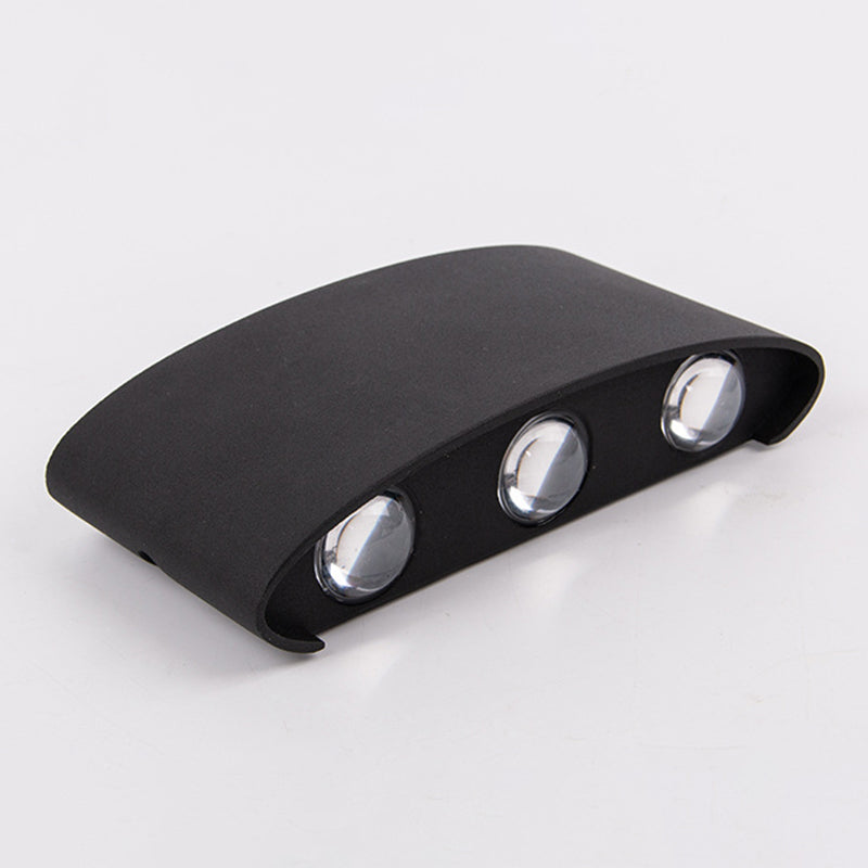 Black Outdoor LED Wall Lamp in Modern Concise Style Aluminium Rectangular Waterproof Wall Sconce