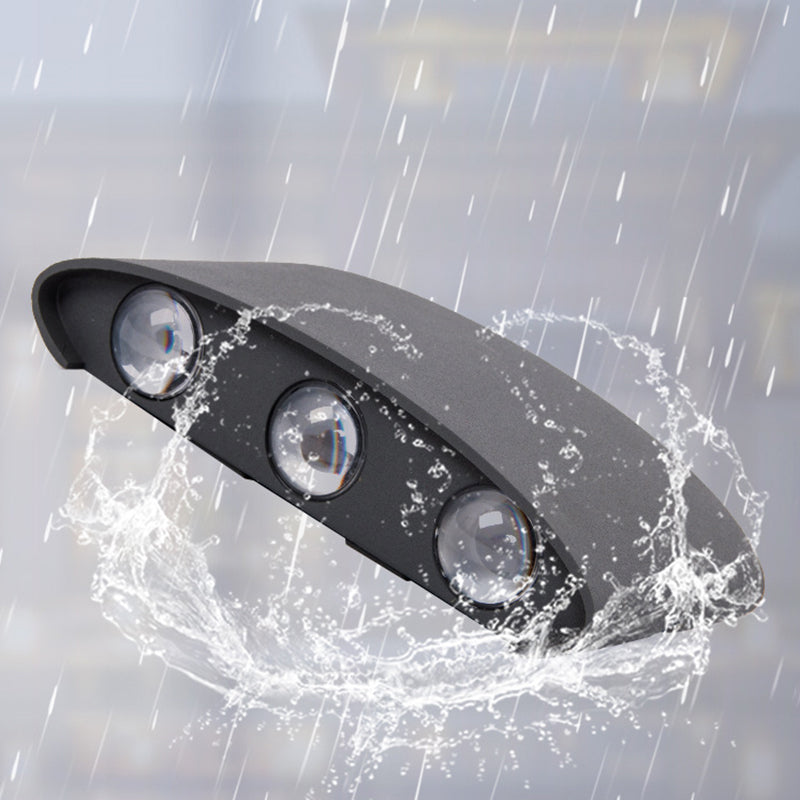 Black Outdoor LED Wall Lamp in Modern Concise Style Aluminium Rectangular Waterproof Wall Sconce