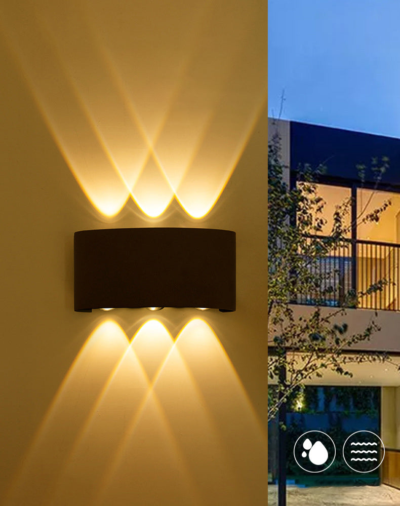 Black Outdoor LED Wall Lamp in Modern Concise Style Aluminium Rectangular Waterproof Wall Sconce