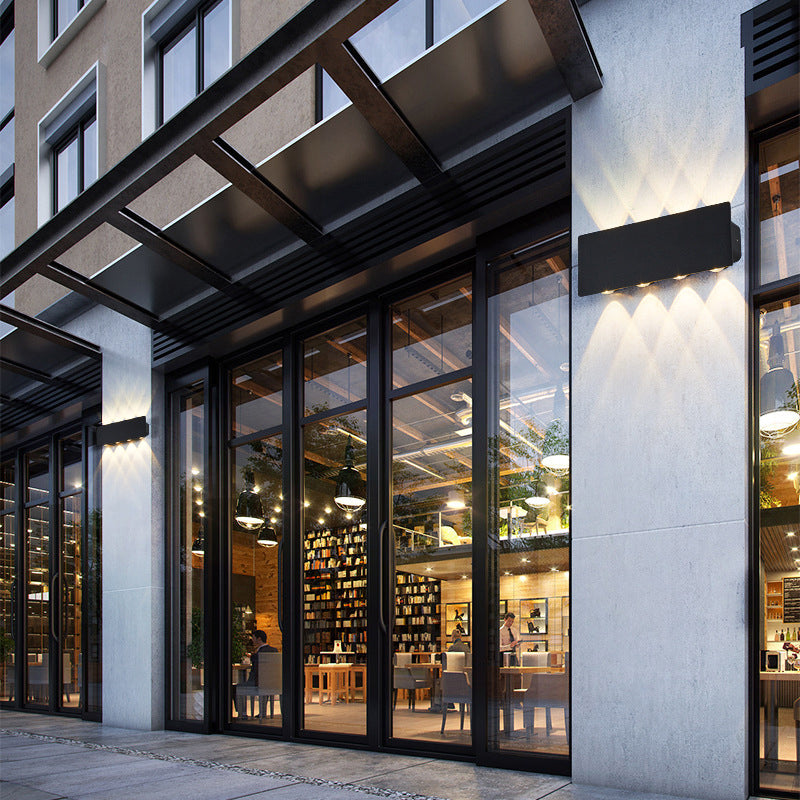 Lámpara de pared LED creativa moderna de aluminio Rectangular Rectangular Water Light en negro