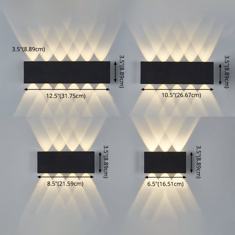 Lámpara de pared LED creativa moderna de aluminio Rectangular Rectangular Water Light en negro