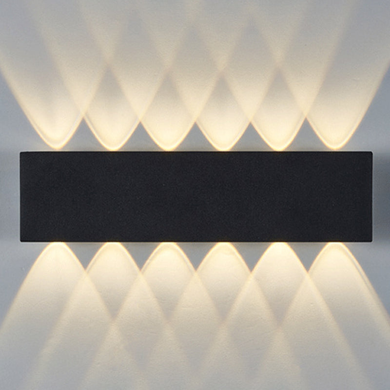 Lámpara de pared LED creativa moderna de aluminio Rectangular Rectangular Water Light en negro