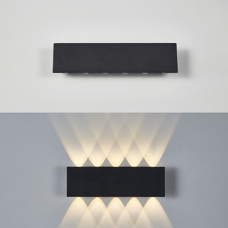 Lámpara de pared LED creativa moderna de aluminio Rectangular Rectangular Water Light en negro