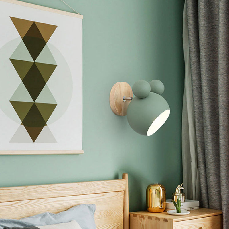 Bedroom Wall Sconce Lighting Minimalist Sconce Light Fixture with Cartoon Metal Shade