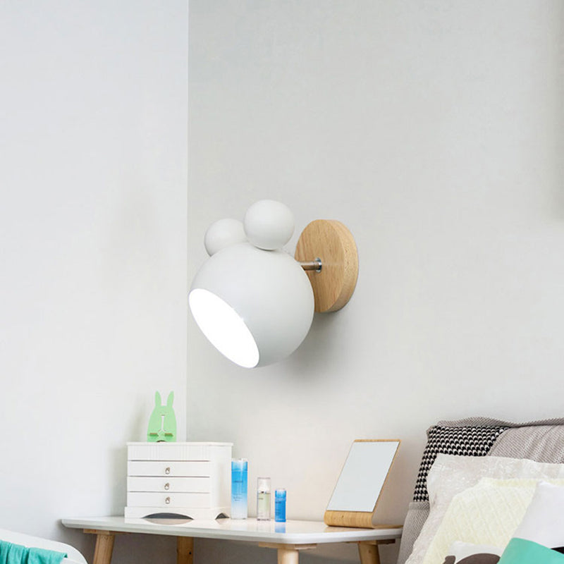 Bedroom Wall Sconce Lighting Minimalist Sconce Light Fixture with Cartoon Metal Shade