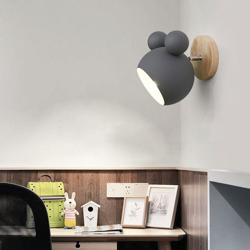 Bedroom Wall Sconce Lighting Minimalist Sconce Light Fixture with Cartoon Metal Shade