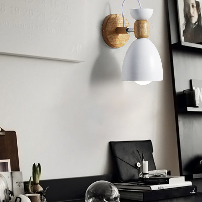 Lámpara de luz cónica de estilo nórdico de estilo de metal de la pared de la pared de la pared del dormitorio