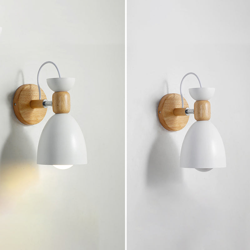 Lámpara de luz cónica de estilo nórdico de estilo de metal de la pared de la pared de la pared del dormitorio