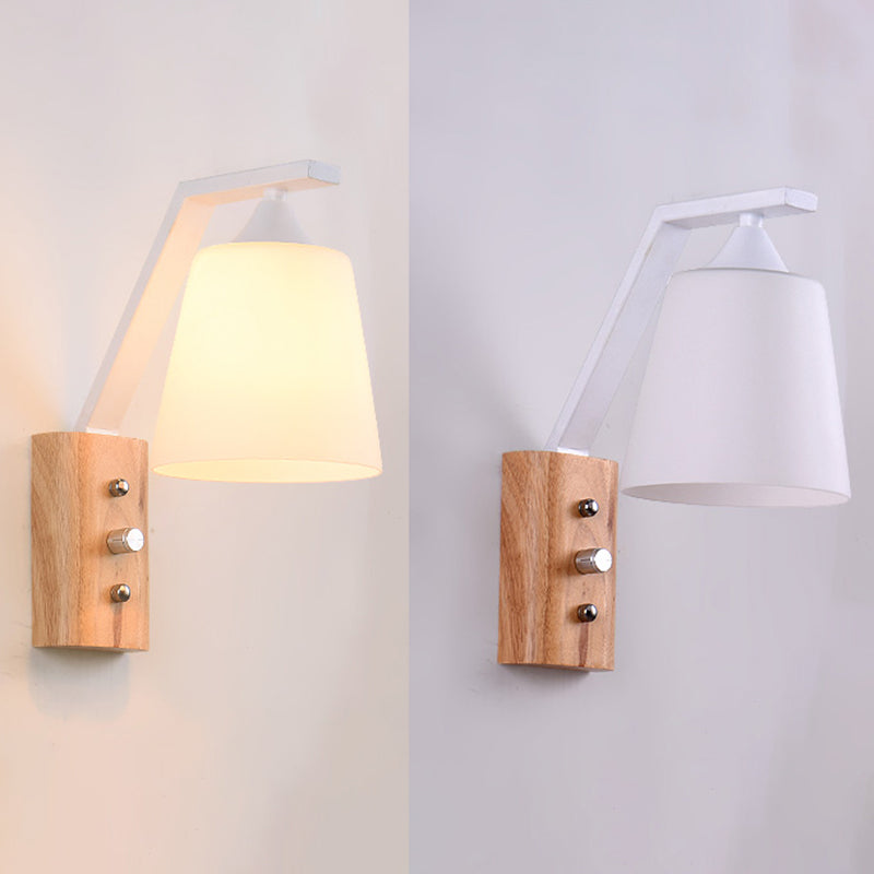 Minimalist Cone Shaped Wall Sconce Lighting Wood Living Room Wall Lighting Fixture