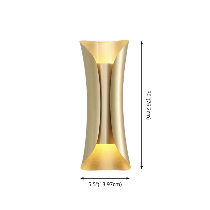 Curved Wall Mounted Lamp Modern Simplicity Metallic Wall Mount Lamp for Living Room