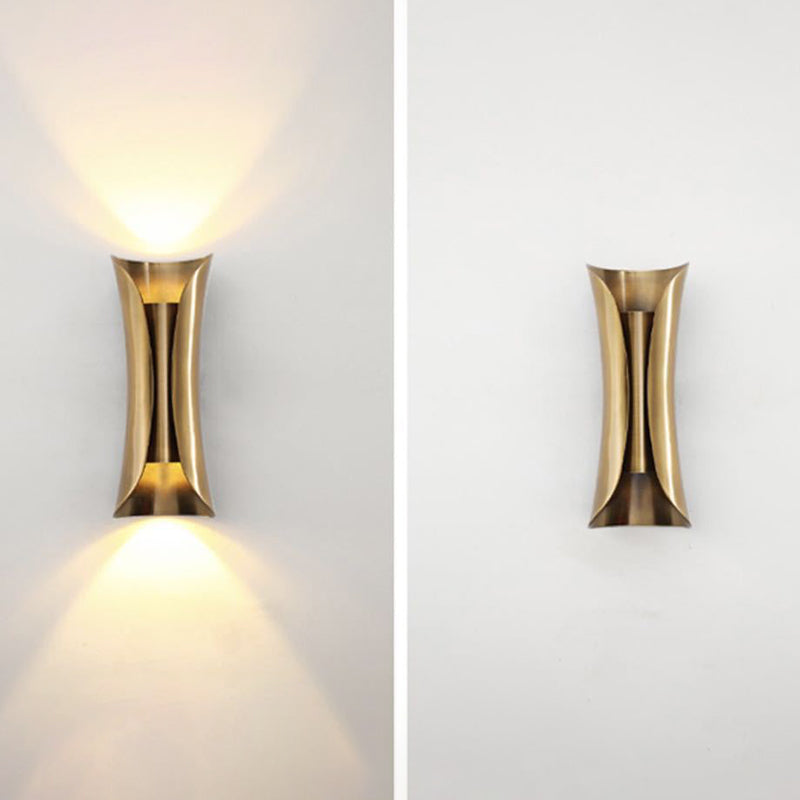 Curved Wall Mounted Lamp Modern Simplicity Metallic Wall Mount Lamp for Living Room