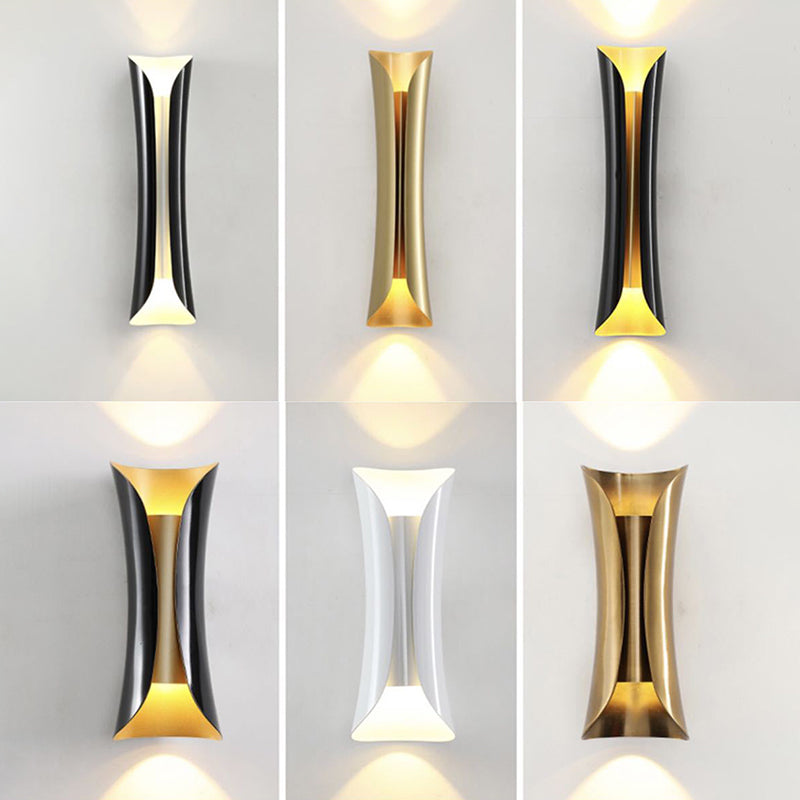 Curved Wall Mounted Lamp Modern Simplicity Metallic Wall Mount Lamp for Living Room