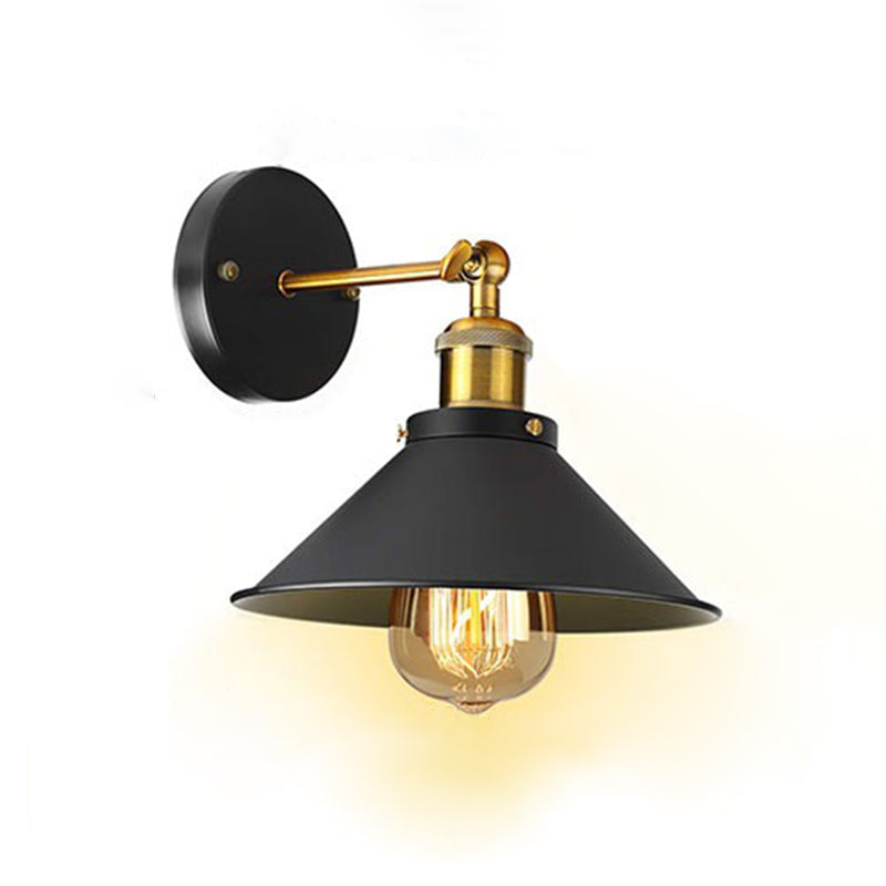 Cone Wall Mounted Lamps Vintage Industrial Metal Wall Sconces Lighting Fixtures for Courtyard