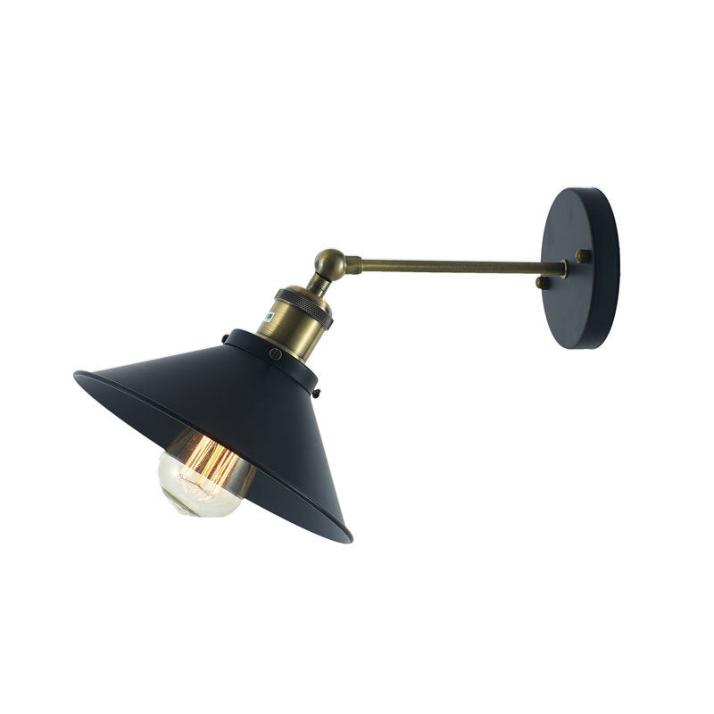 Cone Wall Mounted Lamps Vintage Industrial Metal Wall Sconces Lighting Fixtures for Courtyard