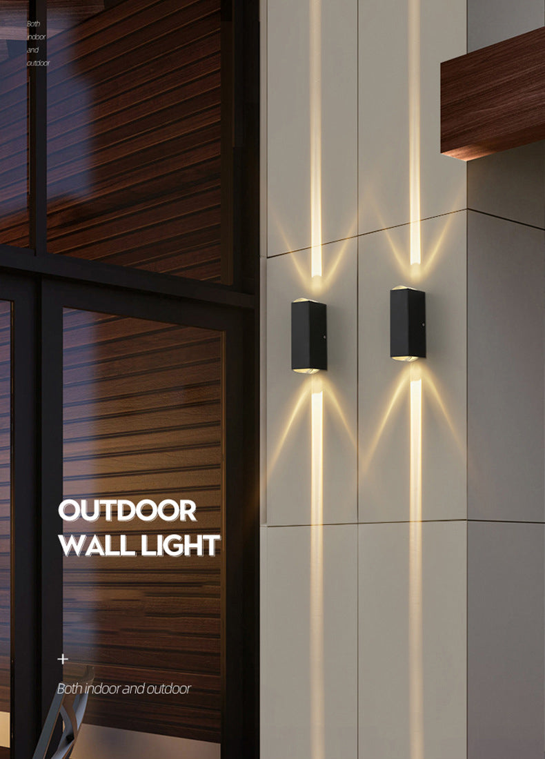 Luz de pista LED rectangular negra en la simplicidad moderna Lámpara de pared impermeable de aluminio