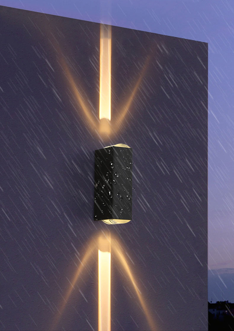 Luz de pista LED rectangular negra en la simplicidad moderna Lámpara de pared impermeable de aluminio