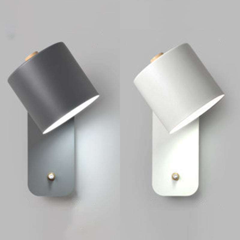 Zylindermetall-Lesen Wandleuchten 1 Licht moderne Wandhalterung für Schlafzimmer