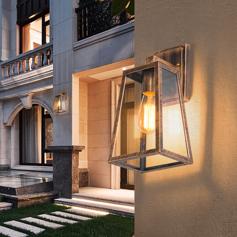 Vintage Industrielle Trapezwandhalterung Beleuchtung klares Glaswandmontageleuchte