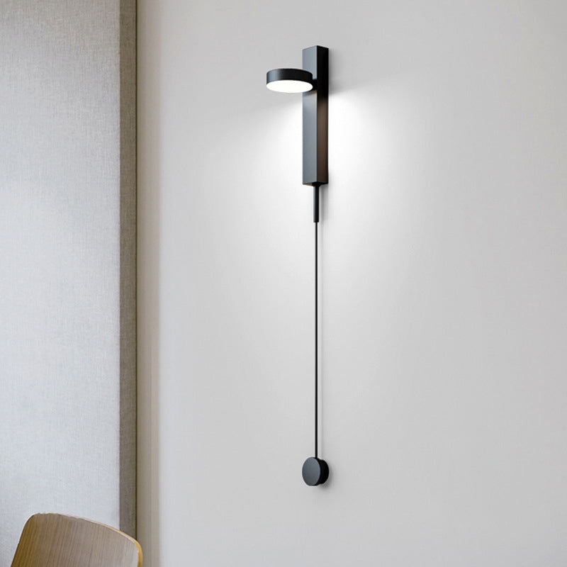 Modern Simple LED Circle Wall Mounted Light 1-Light Metal Wall Lamp for Bedroom