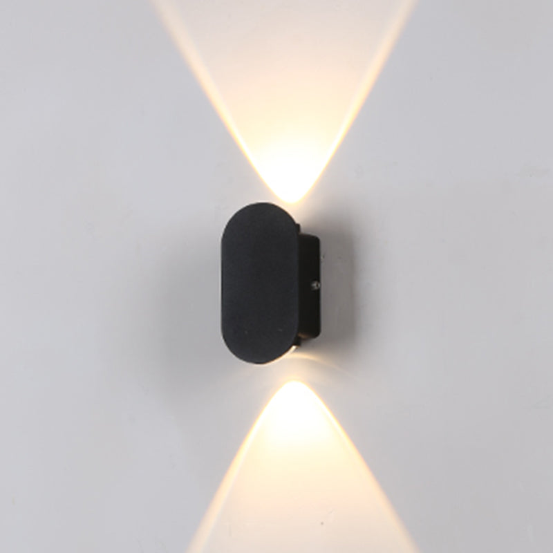 Black Outdoor LED Wall Sconce in Modern Creative Style Aluminium Geometric Waterproof Spotlight