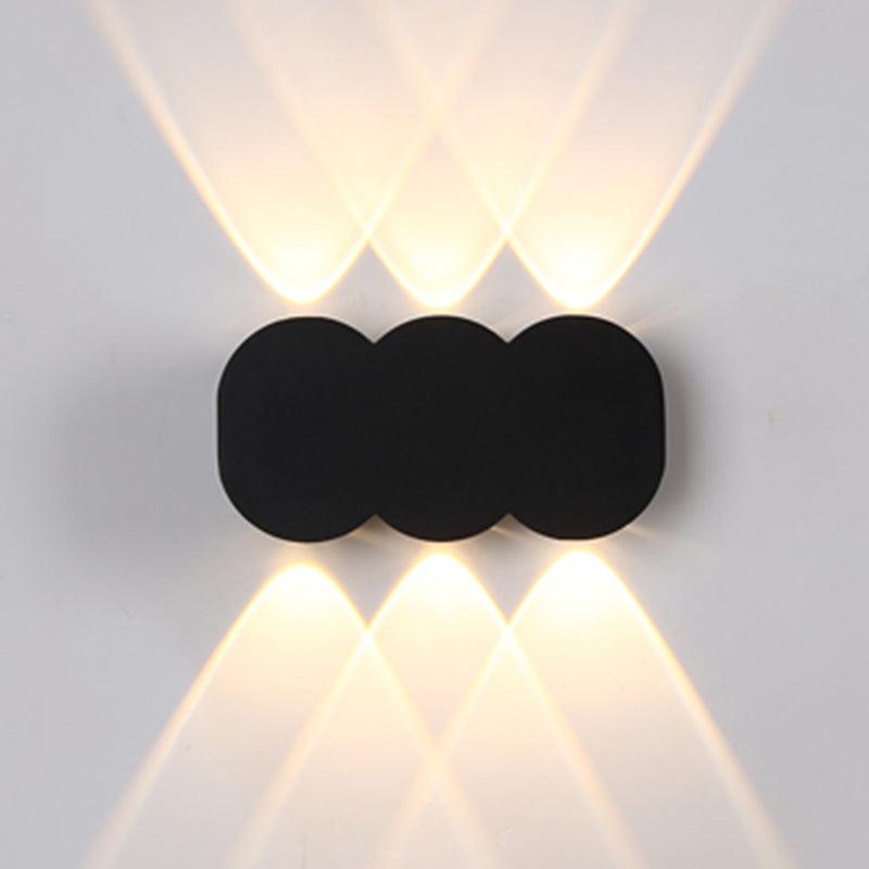 Black Outdoor LED Wall Sconce in Modern Creative Style Aluminium Geometric Waterproof Spotlight