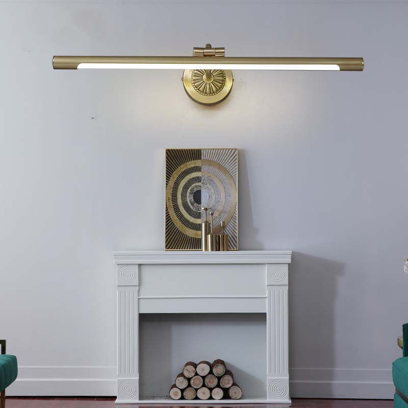 Modern Gold Linear Wall Mount Light Fixture Metal 1-Light Wall Lamp for Bathroom