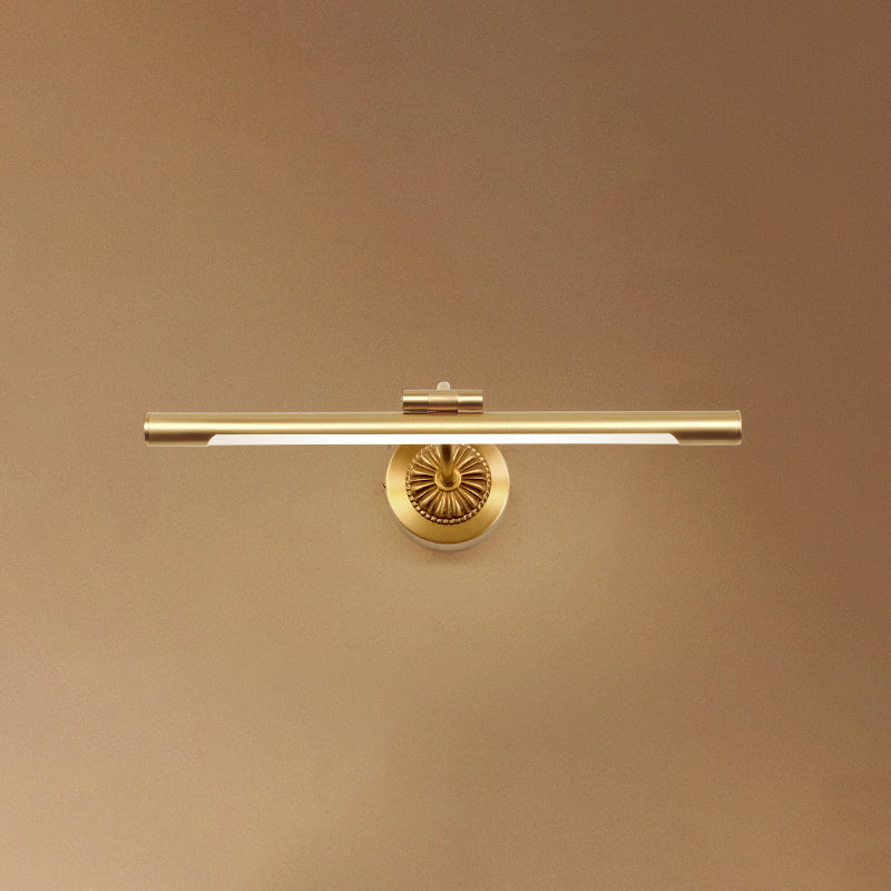 Modern Gold Linear Wall Mount Light Fixture Metal 1-Light Wall Lamp for Bathroom