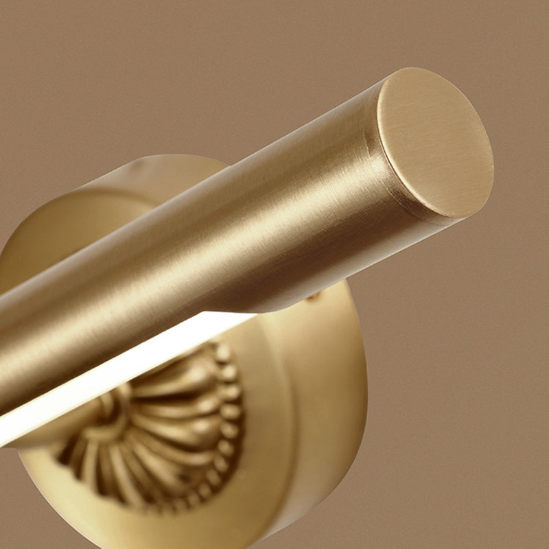 Moderne gouden lineaire wandbevestiging verlichtingsbeveiliging metalen 1-licht wandlamp voor badkamer