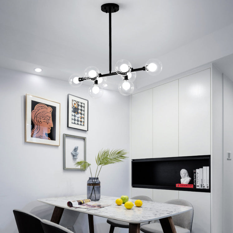 Luce a sospensione dell'isola di Sputnik in vetro nella moderna semplicità in ferro battuto la luce sospesa per sala da pranzo