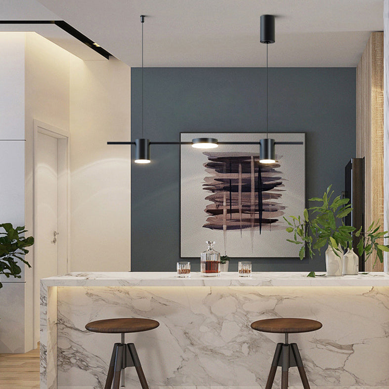 Cylinder Island Lighting Metallic Contemporary Simplicity Pendant Lighting Fixtures for Restaurant