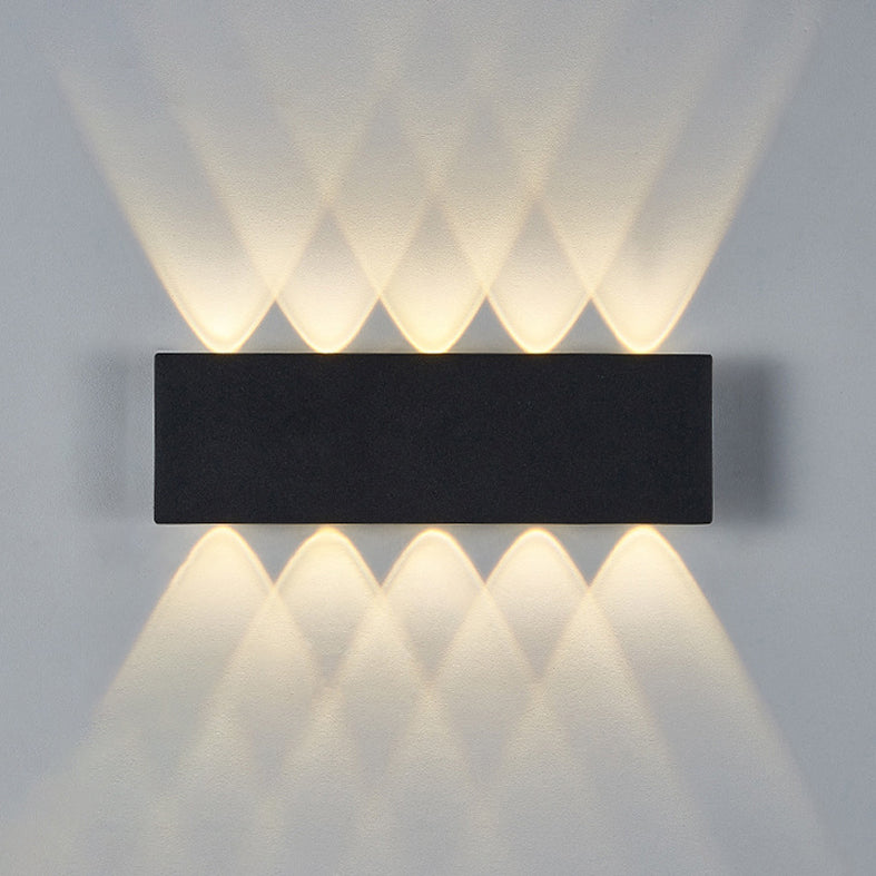 Lámpara de pared LED creativa moderna de aluminio Rectangular Rectangular Water Light en negro