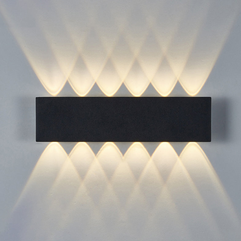Lámpara de pared LED creativa moderna de aluminio Rectangular Rectangular Water Light en negro