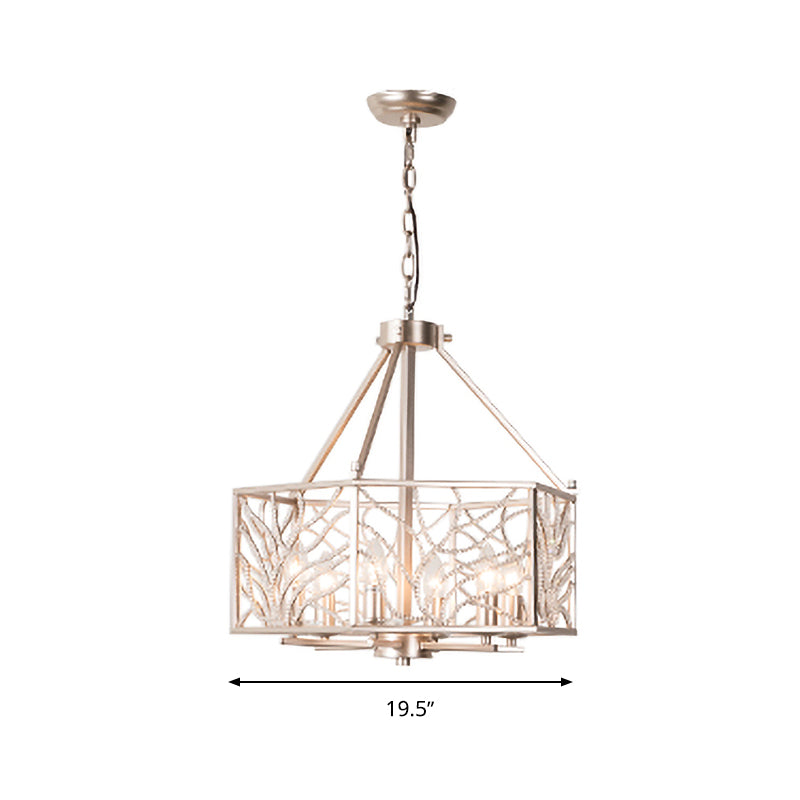 Chandelier salon lustre minimalisme cristal 6/8 lumières champagne suspension en argent