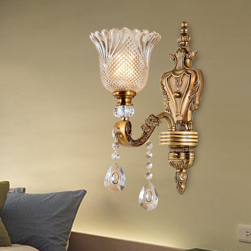 Bell Beldroom Mur Light Gifce Vintage Crystal Crystal 1 HEAD LASC MUR MUR ALIMENTATION