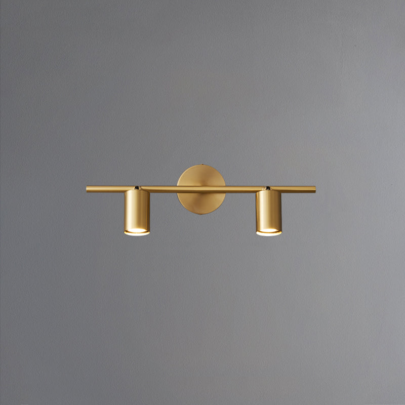 Postmodern Simplicity Cylinder Vanity Sconce Lights Brass Wall Mount Light Fixture for Bathroom